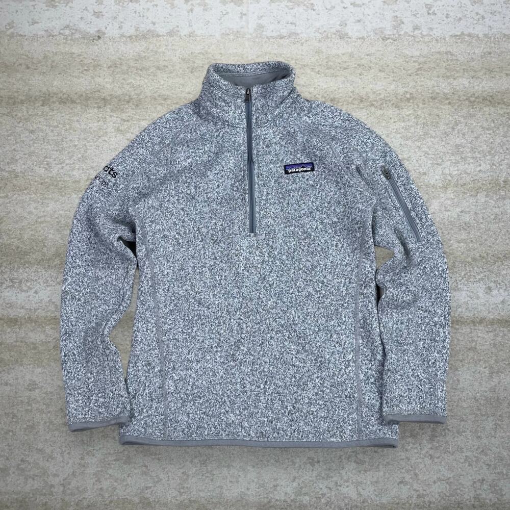 Vintage Y2K Patagonia Half Zip Jacket Womens XS Grey Cotton Uber Eats Embroidery - Picture 1 of 4